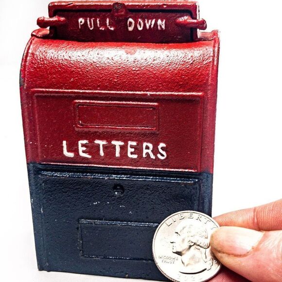 VTG Cast Iron US Post Office Mail Novelty Coin Bank - Picture 6 of 8